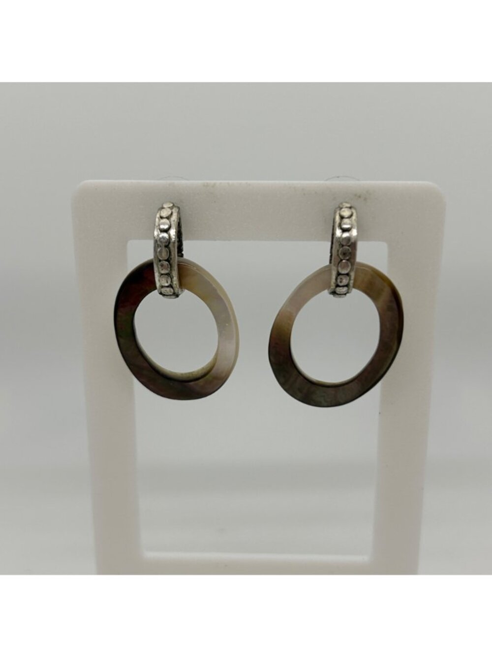Chicos & Mother Of Pearl Earring Lot Hoop Drop Mixed Metal Pierced Dangle - Picture 3 of 9